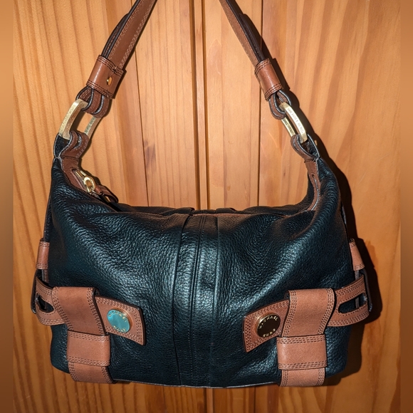 Vintage Michael Kors black and brown shoulder bag. - Picture 4 of 13